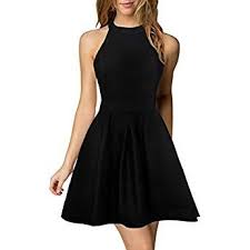 Berydress Women 39 S Halter Neck Backless Black Dress Sleeveless A Line Nightclub Party Co Black Short Dress Black Cocktail Party Dress Cute Dresses For Party