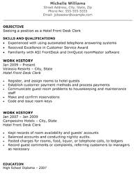 Hotel Customer Service Job Resume