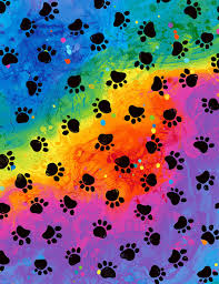 Black And White Paw Print Wallpaper New Meow Za Paws Timeless Treasures 1 Yard More Available By The Yard In 2020 Cat Fabric Cat Paw Print Rainbow Background