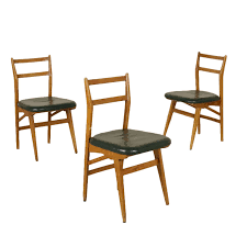 Three Chairs In Larch And Skai 50s In 2020 Italian Chair Design Chair Chair Design Modern