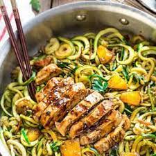 One Pot Teriyaki Chicken Zoodles Recipe Yummly Recipe Zoodle Recipes Paleo Recipes Lunch Recipes