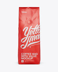 Download 250g Matte Metallic Coffee Bag With Valve Mockup Front View In Bag Sack Mockups On Yellow Images Object Mockups