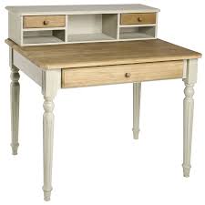 Ensemble Bureau Rehausse En Bois 3 Tiroirs 3 Niches Antoinette Comptoir De Famille Comptoir De Famille Bureau Decoration Interieure