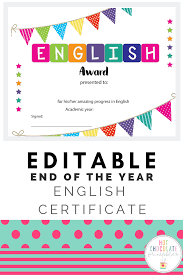 Editable End Of The Year Certificate Award Certificates Printable Teaching Resources Elementary Resources