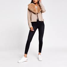 They also provided their owners with meat, milk, clothes and there was a time when most trinkets and jewellery in the uae were made using camel bone and teeth. Camel Quilted Faux Fur Suede Biker Jacket River Island