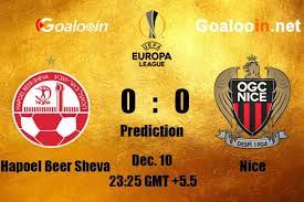 Uefa Europa League Hapoel Beer Sheva Vs Nice Be Er Sheva Livescore Soccer Europa League