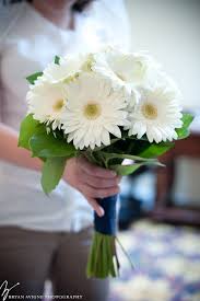 Bridal Bouquet Of White Gerberas With Images Daisy Bouquet Wedding