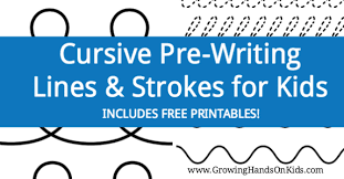 cursive pre writing lines and strokes for kids free printable