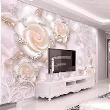 3d white faux leather silver diamonds and pearls floral wallpaper. Bedroom Walls 3d Wallpaper Rolls Creative Floral Design Living Room Murals Decor Ebay