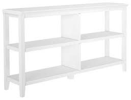 This slick bookcase looks great in any room, either on its own or paired with multiple units. New Ridge Home Goods 2 Tier Low Traditional Wooden Bookcase In White Transitional Bookcases By Homesquare Houzz