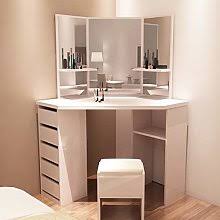 In stock at store today. Farelves Corner Dressing Table Grey With 3 Mirrors And 5 Drawers Vanity Table Makeup Table Bedroom Dressing Table Girls Dressing Tables Home Kitchen