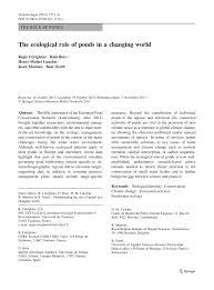 Biological Organization From Smallest To Largest That The Students Can Expect To Find At The Pond Pdf The Ecological Role Of Ponds In A Changing World