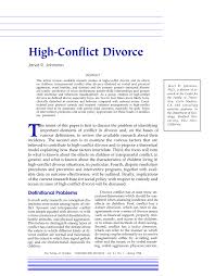 Pdf High Conflict Divorce