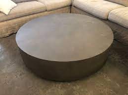 Rh's graydon shagreen coffee table:a celebration of simple forms and luxe materials, our collection is inspired by the sumptuous refinement of 1930s paris. Restoration Hardware Graydon Shagreen Plinth Round Coffee Table As Is Rebound Furniture Decor Consignment
