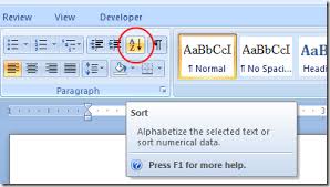 Sort into (alphabetical) order printable worksheet generator. How To Sort Text In Word