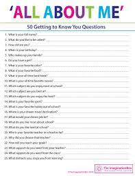 Free Printable All About Me Back To School Questionnaire For Teachers And Students To G Get To Know You Activities All About Me Activities About Me Activities