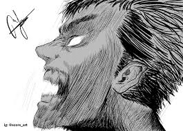 Читать мангу berserk / берсерк онлайн. My Sketch Of Guts From Berserk Manga Drawing