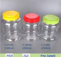 3500ml Transparent Large Plastic Candy Jar with Handle Lid