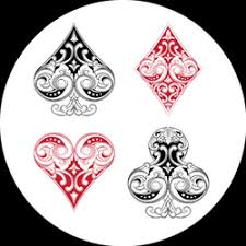 15% off with code zazpartyplan. Black And Red Playing Card Suits Ornamental Art Sticker