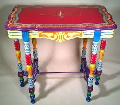 Painted End Table Ideas Hand Painted Furniture Side Table Or Accent Table Side Tables And Hand Painted Furniture Hand Painted Table Colorful Furniture