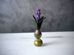 Fleur Jacinthe Miniature Dans Vase En Verre Maison De Poupees Etsy Flowers Glass Vase Vase