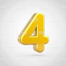 Golden Number 4 3d Render Font With Gold Texture Isolated On White Golden Number Alphabet Photos Stock Images Free
