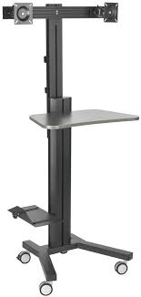 Maybe you would like to learn more about one of these? Displays2go Sit Stand Workstation Dual Monitor Mount Locking Wheels With Cpu Holder Lpgpcrtb2h Walmart Com Walmart Com