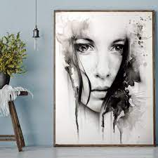 Girl With Beautiful Eyes Black White Fine Art Canvas Prints Nordic Wall Art Nordicwallart Com Black And White Wall Art Wall Art Pictures Wall Art Wallpaper