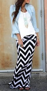 Black And White Striped Maxi Chevron Skirt Chevron Maxi Skirts Fashion Style
