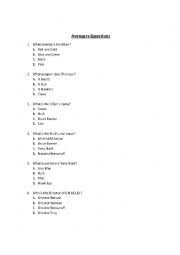 Think you know a lot about halloween? The Avengers Quiz Esl Worksheet By Kbenson