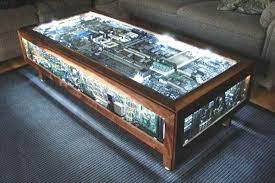 Being a fully fledged android touch table, the fun doesn't stop there. Coffee Table That S Entirely Made Up Of Computer Parts That Otherwise Would Have Been A Waste It S Made Up Of B Diy Coffee Table Cool Coffee Tables Diy Coffee