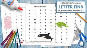 With the worksheets on the pages below, children will practice printing and recognizing letters. Ocean Animals Unit Study Find A Letter Worksheets 3 Boys And A Dog