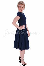 Jenclothing S Lucy Semi Formal Modest Dress In Navy Blue Modest Formal Dresses Modest Dresses Modest Homecoming Dresses