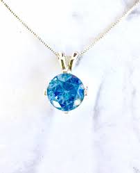 Blue Topaz Necklace Blue Gemstone Necklace December Birthstone Necklace Single Blue December Birthstone Necklace Blue Gemstone Necklace Blue Topaz Necklace