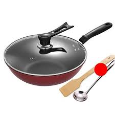 Fry Pans Non Stick Pfoa Free Deep Saute Pan With Lid Anti Adhesive Coated Non Oil Multi Functional Cookware 12 6 Inch 32cm D Saute Pan Cookware Frying Pan
