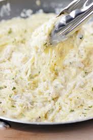 This alfredo sauce is rich, creamy, cheesy and with just the right amount of garlic. Chicken Alfredo Spaghetti Squash The Gunny Sack