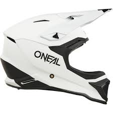 ONeal 1 Series V24 Solid White Motocross Helmet