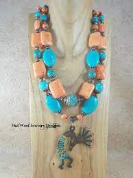 Western Cowgirl Necklace Set Chunky Turquoise And Orange Etsy Cowgirl Necklaces Cowgirl Jewelry Necklace Set