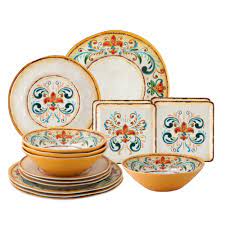 Maybe you would like to learn more about one of these? Gourmet Art 16 Piece Tuscany Melamine Dinnerware Set Service For 4 Includes Dinner Plates Salad Plates Dessert Plates And Bowls Walmart Com Walmart Com
