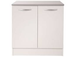 Meuble Bas 80 Cm 2 Portes Spoon Coloris Blanc Vente De Meuble Bas Conforama