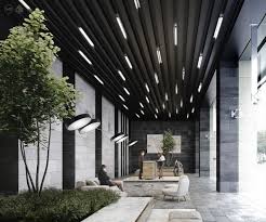 Black Lights And Green Rule In This Outdoor Decor I Decor Aid Lobby Interior Design Hotel Lobby Design Lobby Design