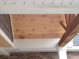Select a quality solid wood t&g product, not more than 6 wide. Paint Or Stain The Ceiling Of My New Porch