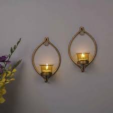 Some sconces require specifically shaped candles, so be. T Light Candles Decorative Golden Eye Wall Sconce Candle Holder Ebay