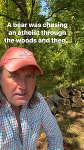 A bear was chasing an atheist through the woods when… #funnyvideos #truth  #reels