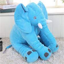 Stuffed Animal Cushion Kids Baby Sleeping Soft Pillow Toy Cute Elephant Shape Blue In 2021 Baby Pillows Baby Sleep Pillow Elephant Plush