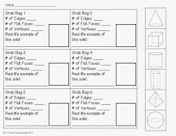 2nd Grade Snickerdoodles Geometric Solids Grab Bag Activity Math Instruction Teaching Math Elementary Math