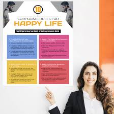 The smile on my face doesn't mean my life is perfect. 10 Corporate Rules For A Happy Life Infographic