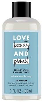 Love Beauty Planet Coconut Water Mimosa Flower Volume And Bounty Shampoo 3 Fl Oz Beauty Planet Shampoo Paraben Free Products