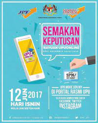 Semakan keputusan permohonan kemasukan upuonline ke program sijil dan diploma ke politeknik konvensional/metro, kolej komuniti dan institusi latihan kemahiran awam (ilka) bagi program pengajian lepasan sijil pelajaran malaysia (spm) dan sijil kemahiran malaysia (skm) bagi ambilan. Semakan Politeknik Jun 2017 Gak Patii