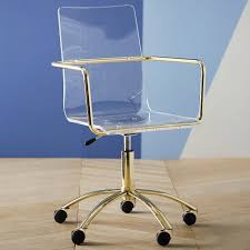 gold paige acrylic swivel desk chair minimalist chair acrylic chair swivel chair